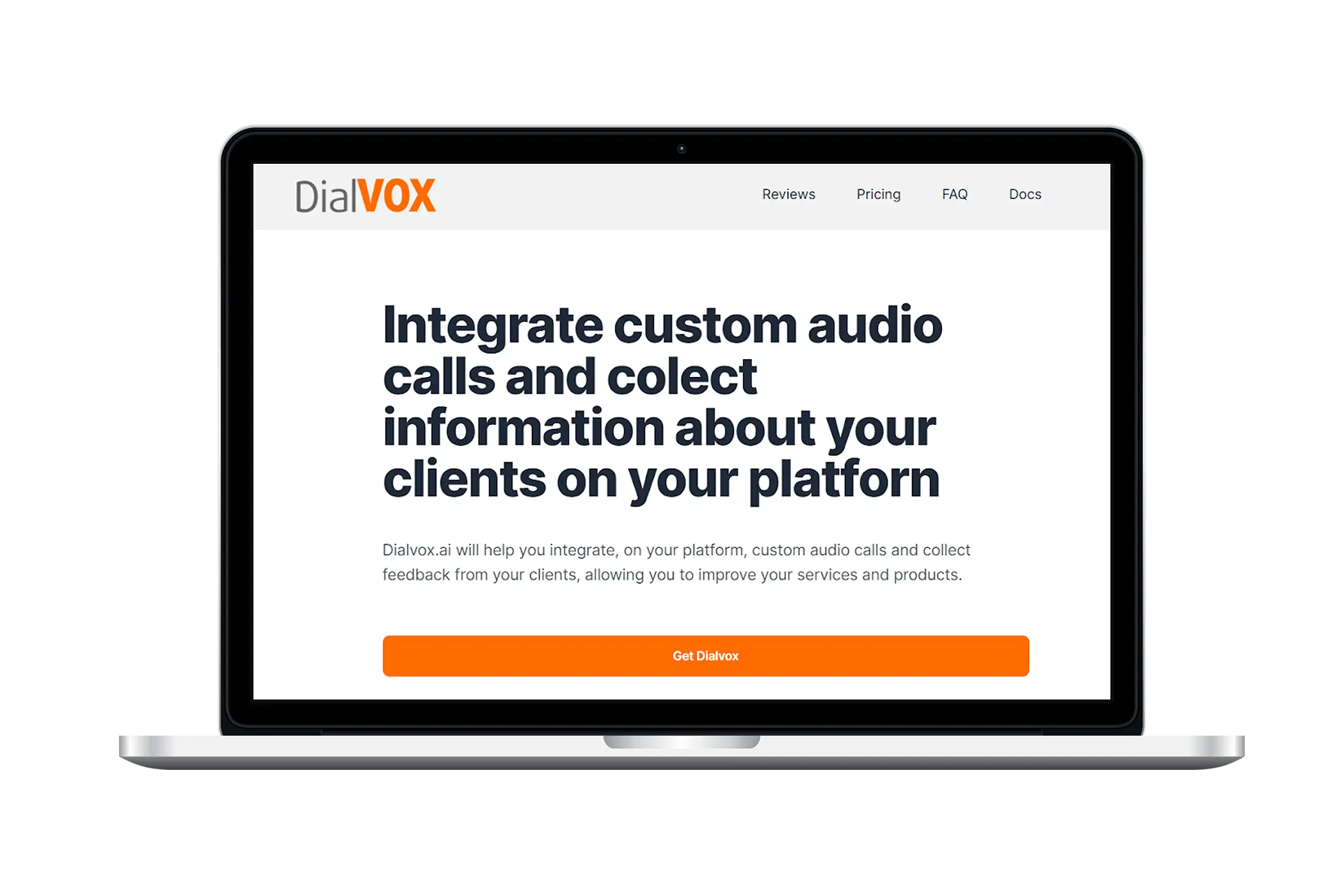 Dialvox project preview - Backend architecture and API development