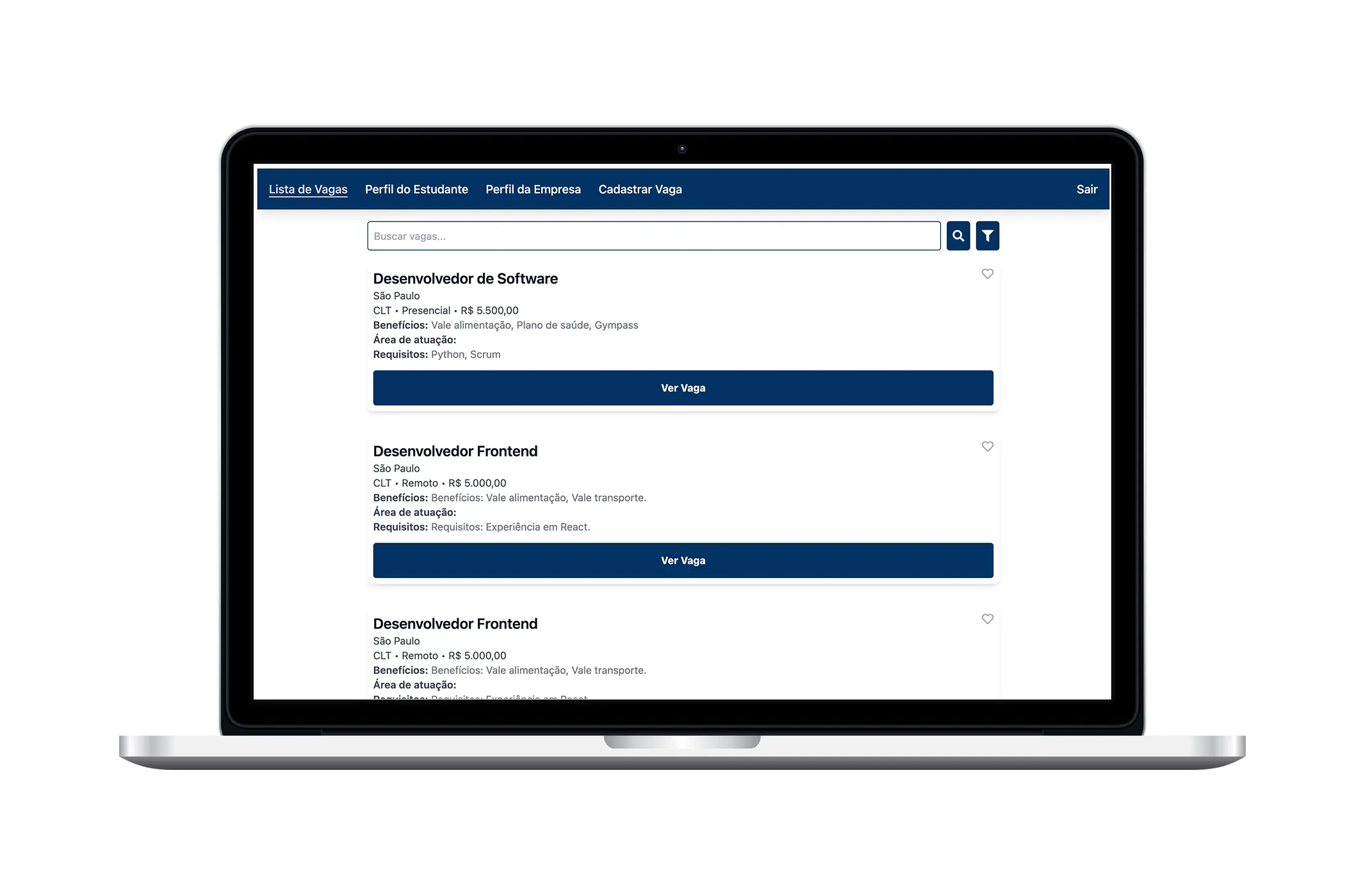 UniJobs project preview - Backend architecture and API development